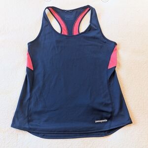 Patagonia Racer Back Women's Cross Back Tank Top Large Navy Pink